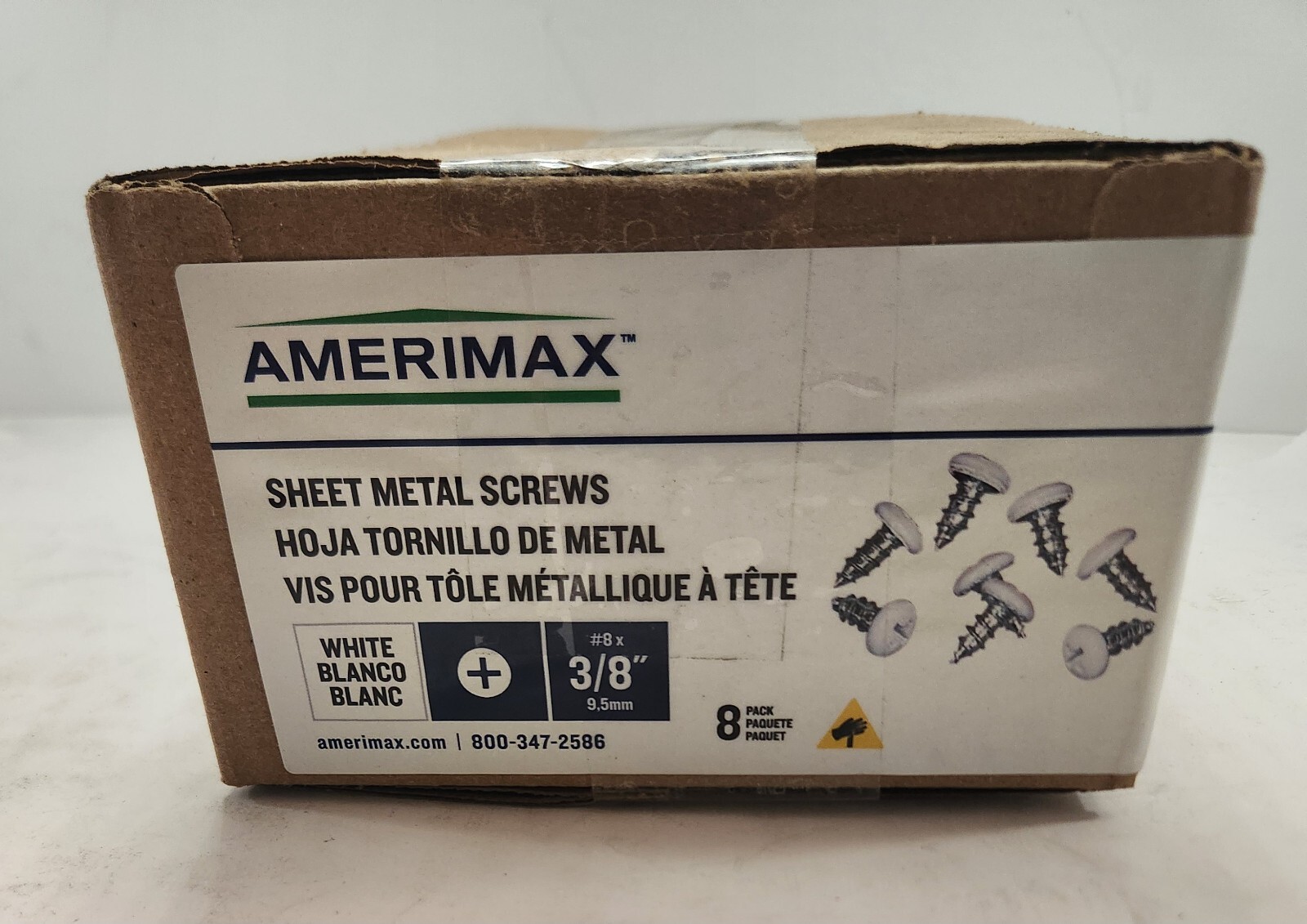Amerimax – 85354 – #8 x 3/8″ Sheet Metal Screws – 8 per Pack – Box of 25 Packs
