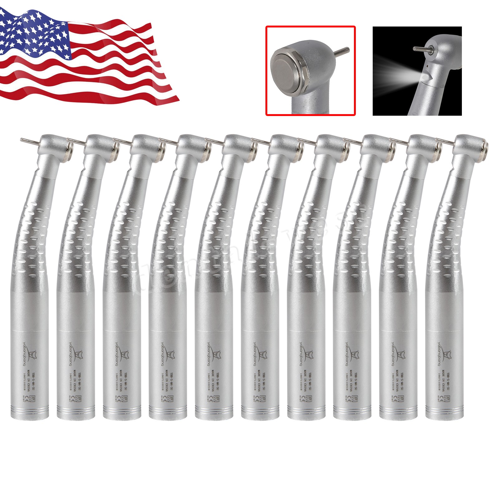 KaVo Style Dental Fiber Optic LED Handpiece Fast High Speed /LED Coupler 4/6Hole