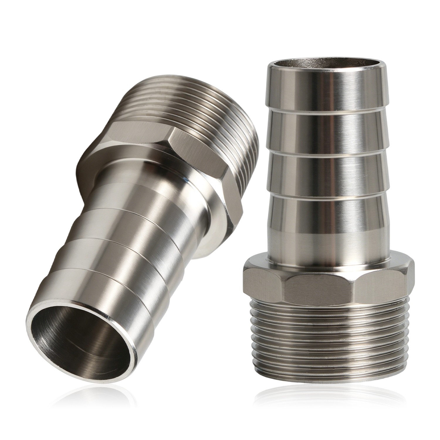 2x 1-1/4″ to 1-1/4″ NPT Male Hose Barb Fittings for Gas Air Water Pipes