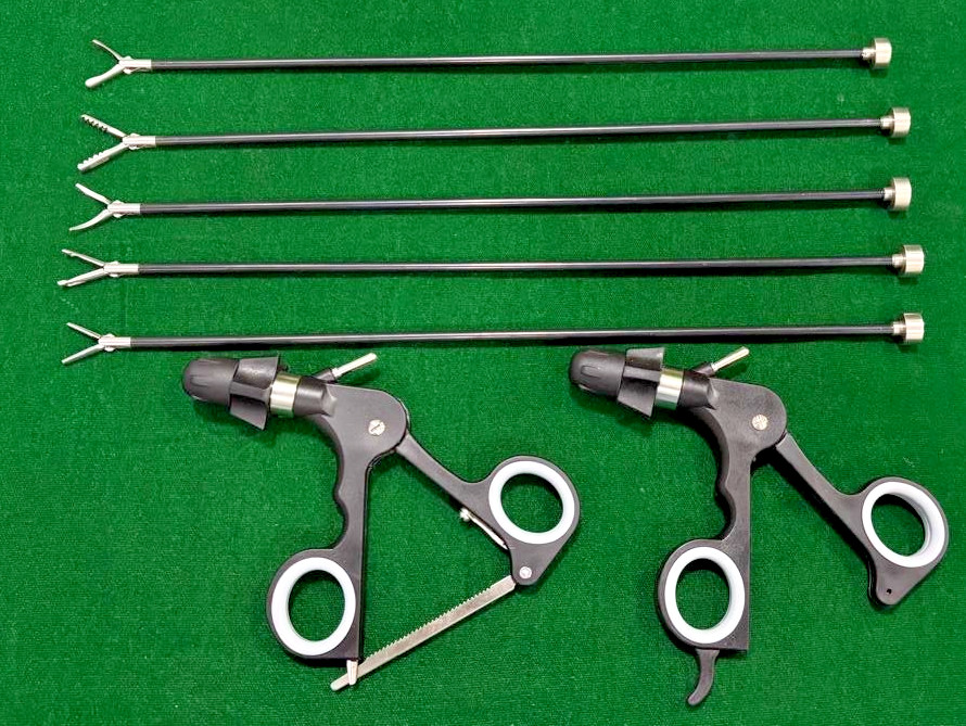 5pc Laparoscopic Monopolar Grasper Insert 5mmx330mm with 2pc Handle Reusable