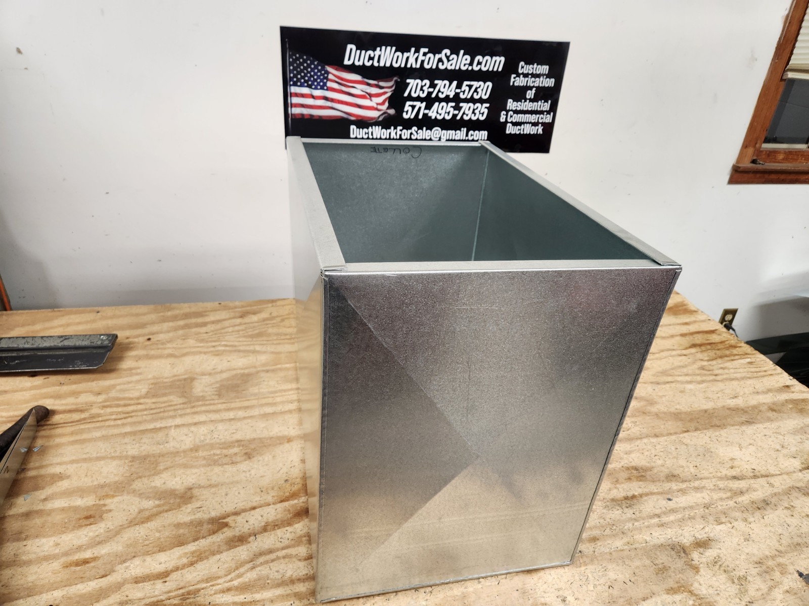 hvac stand return air box duct 17.5″x21″x16″ tall ..22 gauge metal Heavy Duty
