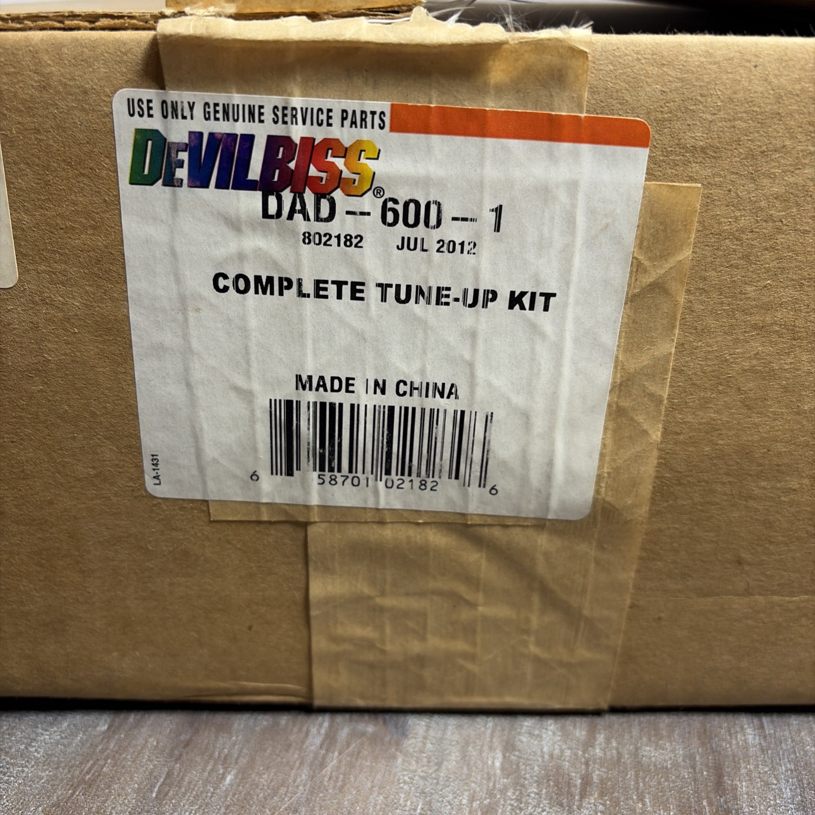 New DEVILBISS DAD600-1 / DAD6001 Complete Tune-Up Kit Dated July 2012