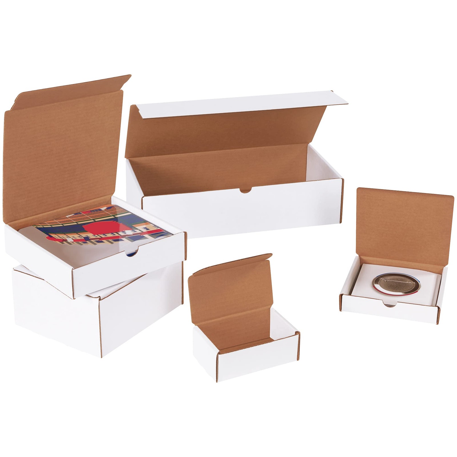 Oyster White Literature Mailers 18x18x2 Inch Strong Corrugated Box Made in USA