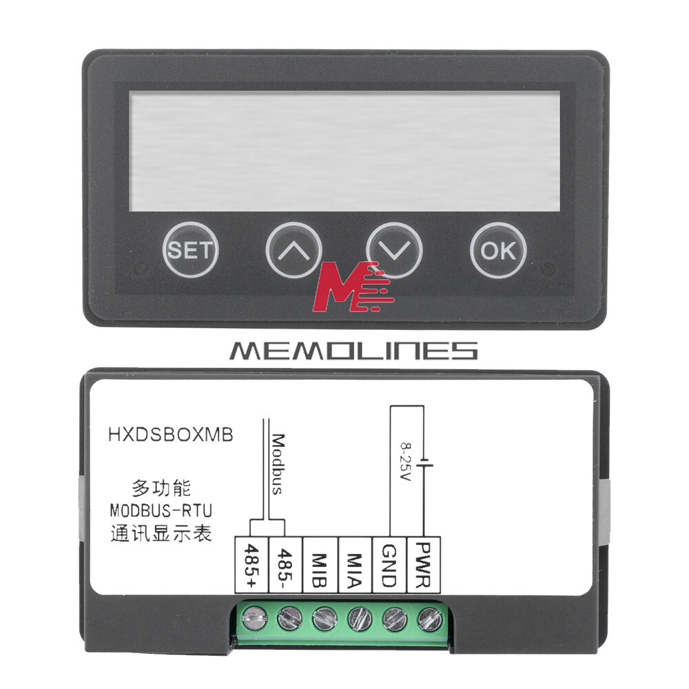 MODBUS-RTU Communication Display Meter RS485 Master-Slave-Monitored DC 8-25V