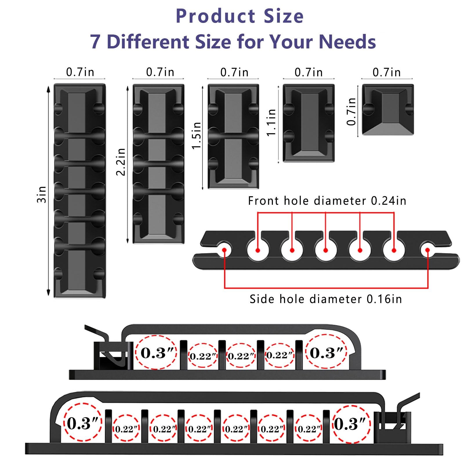 ELII 327 PCS Cable Management Kit 4 Sleeves,65 Clips Black
