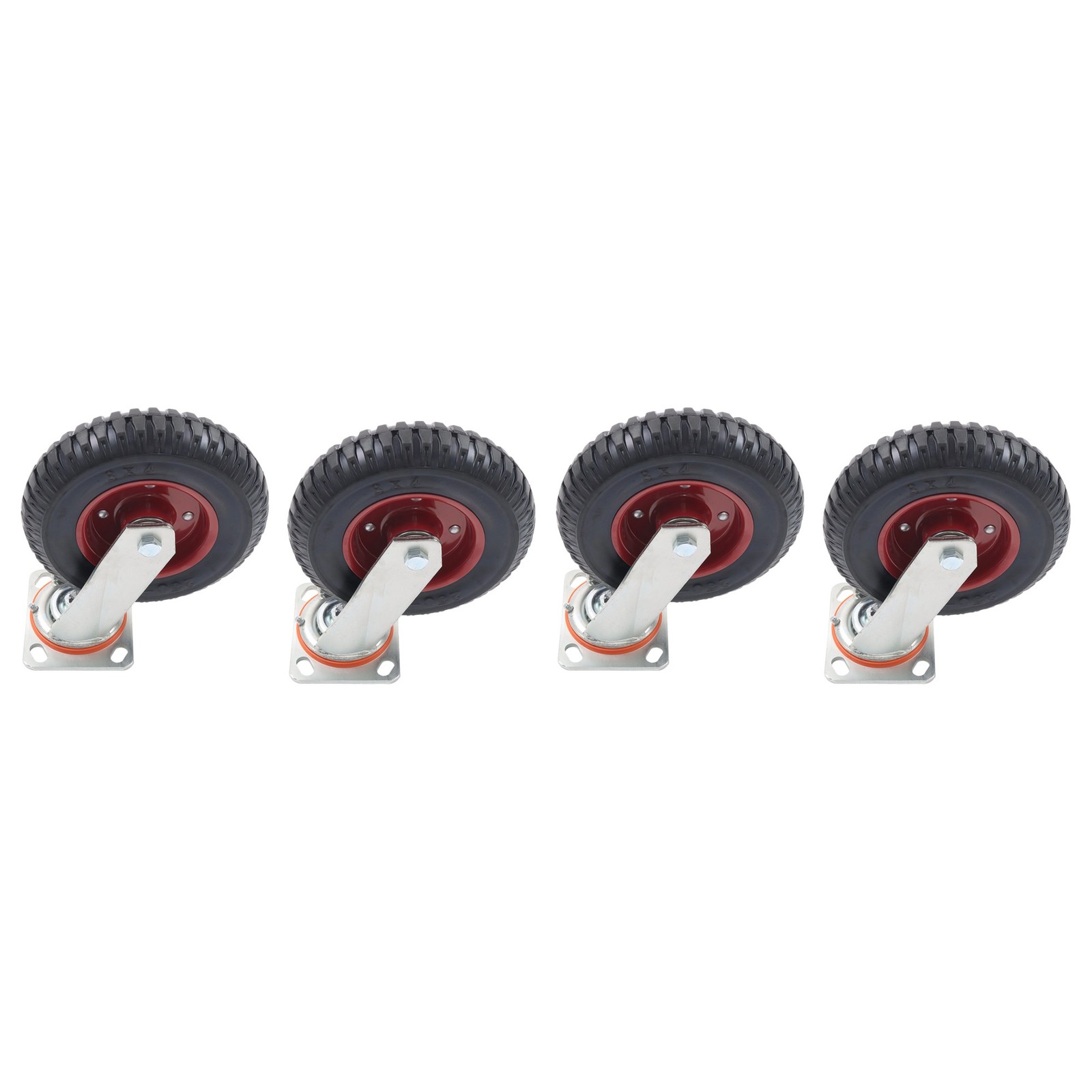 4 Pcs Rubber Wheels 2000lbs Load Capacity Heavy Duty Swivel Caster Wheels 8″