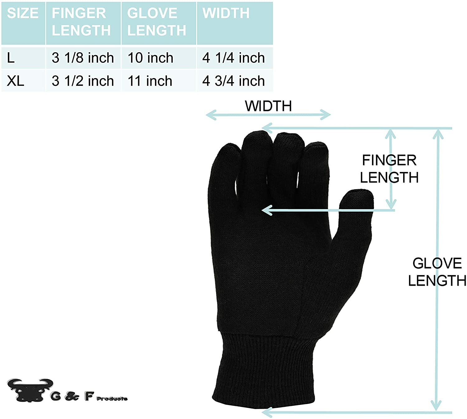 G & F 4408 9OZ. Brown Jersey Gloves, Heavy Weight. Sold by 12-Pair Pack