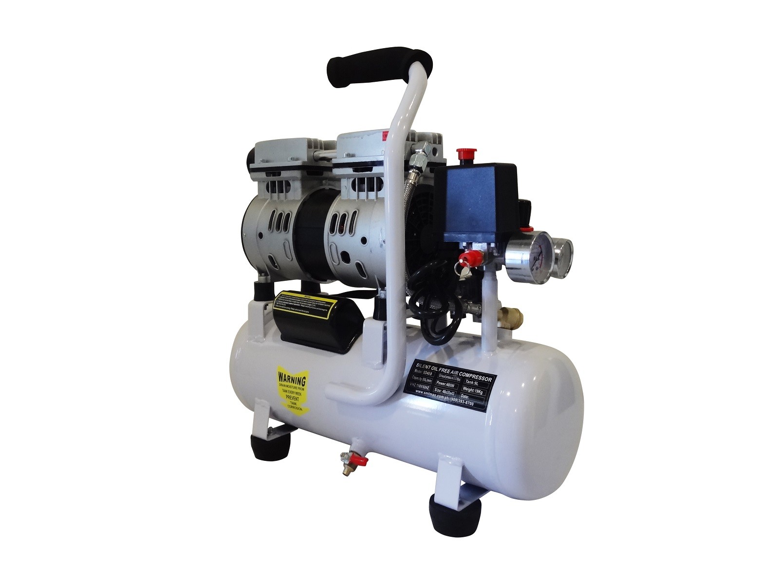 Oil-Free Dental Air Compressor 9L 110V Quiet 48dB 3.1 CFM SMTmax SL-40