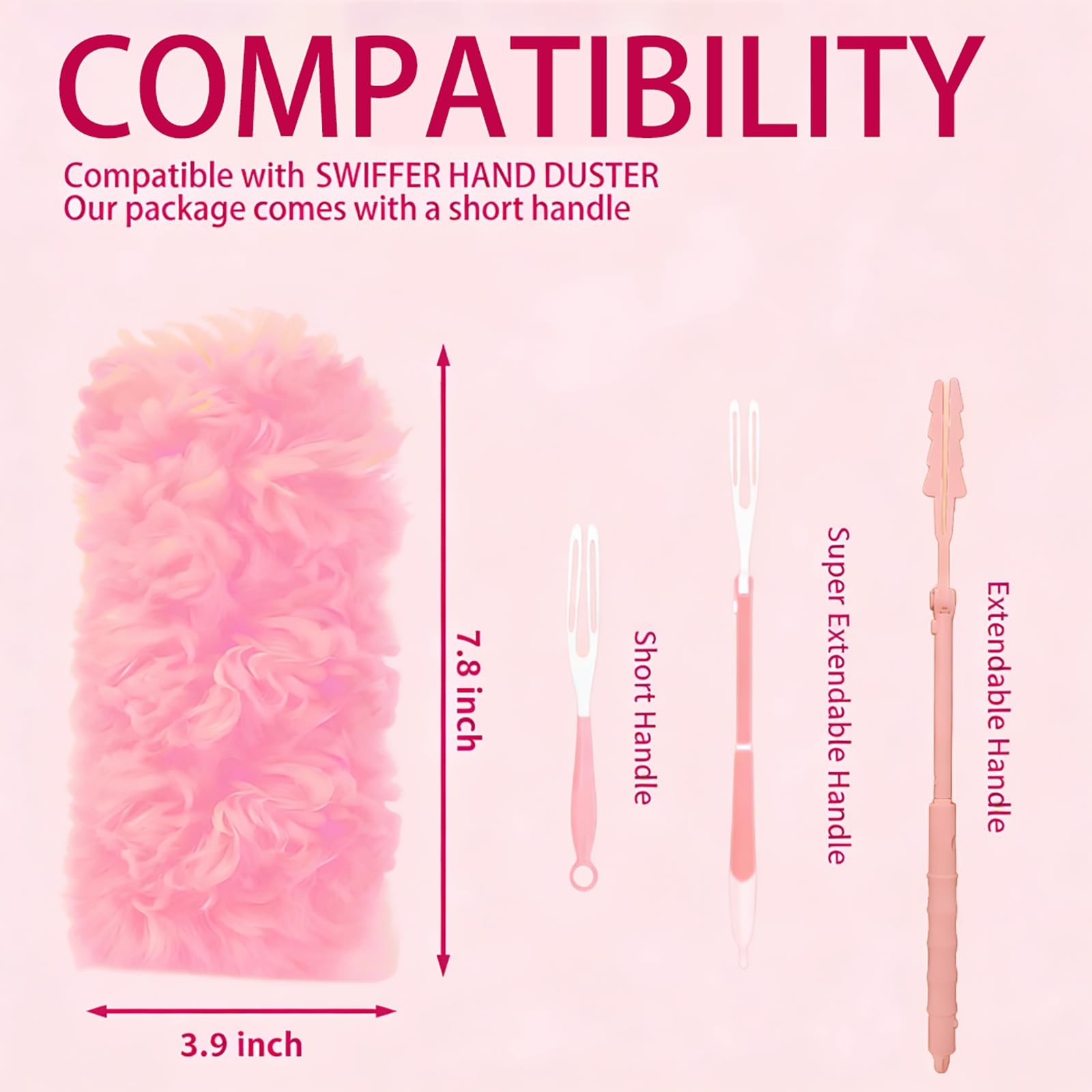 Pink Duster Refill for Swiffer Duster, 30 Count 30 & 1 Handle (Pink)