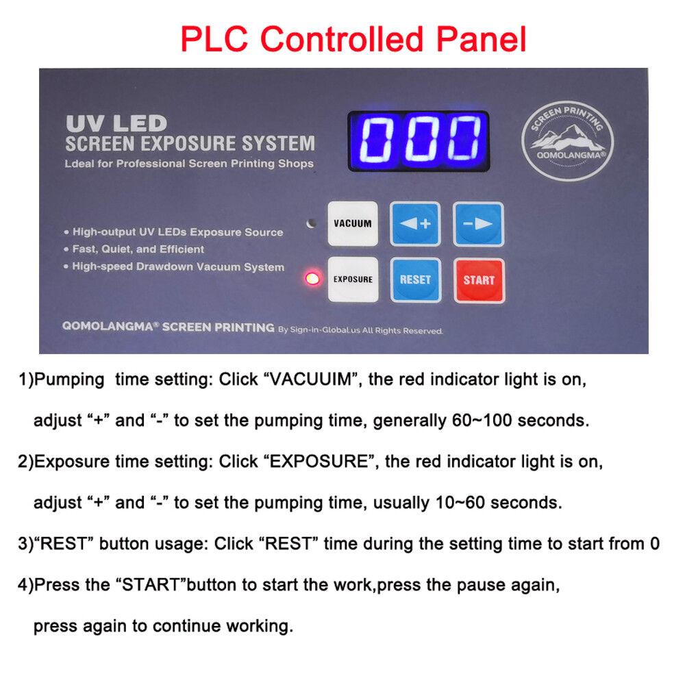 Precise 42″x 50″ 300W Vacuum LED UV Exposure Unit for Silk Screen Printing USA