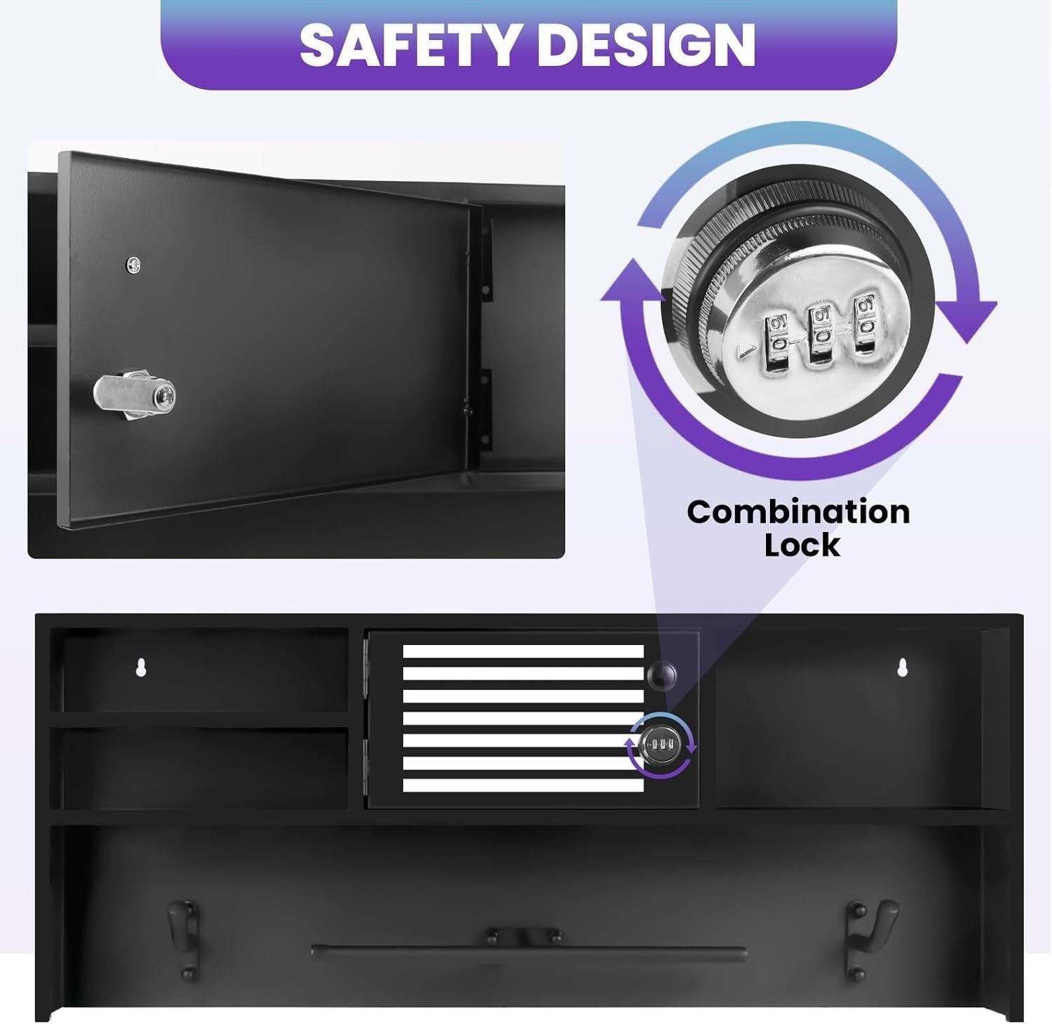 Wall Mounted Police Gear Rack 220lb Metal Police Gear Stand for Law Enforcement