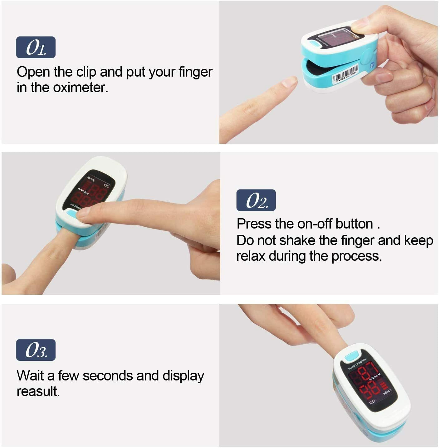 FDA Pulse Oximeter Finger Blood Oxygen SpO2 saturation oximetro monitor