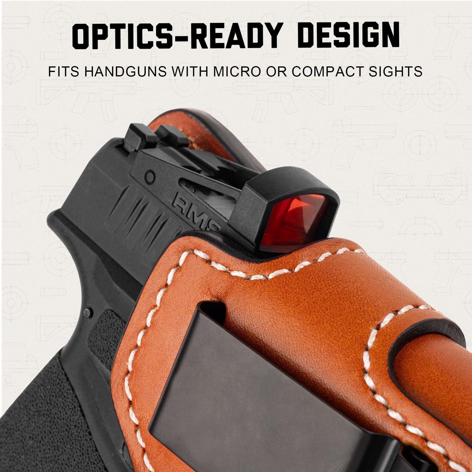 Universal IWB Leather Holster for P365/P365XL, Hellcat, G43/G48, G43X MOS/G48…