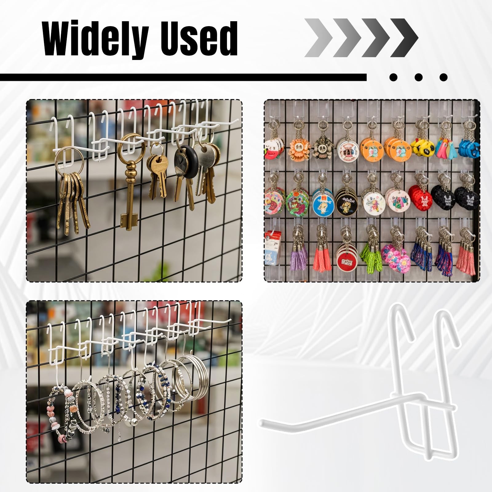 4 Inch Grid Wall Hooks Heavy Duty Store Garage Mount Organizers White 100 PCS