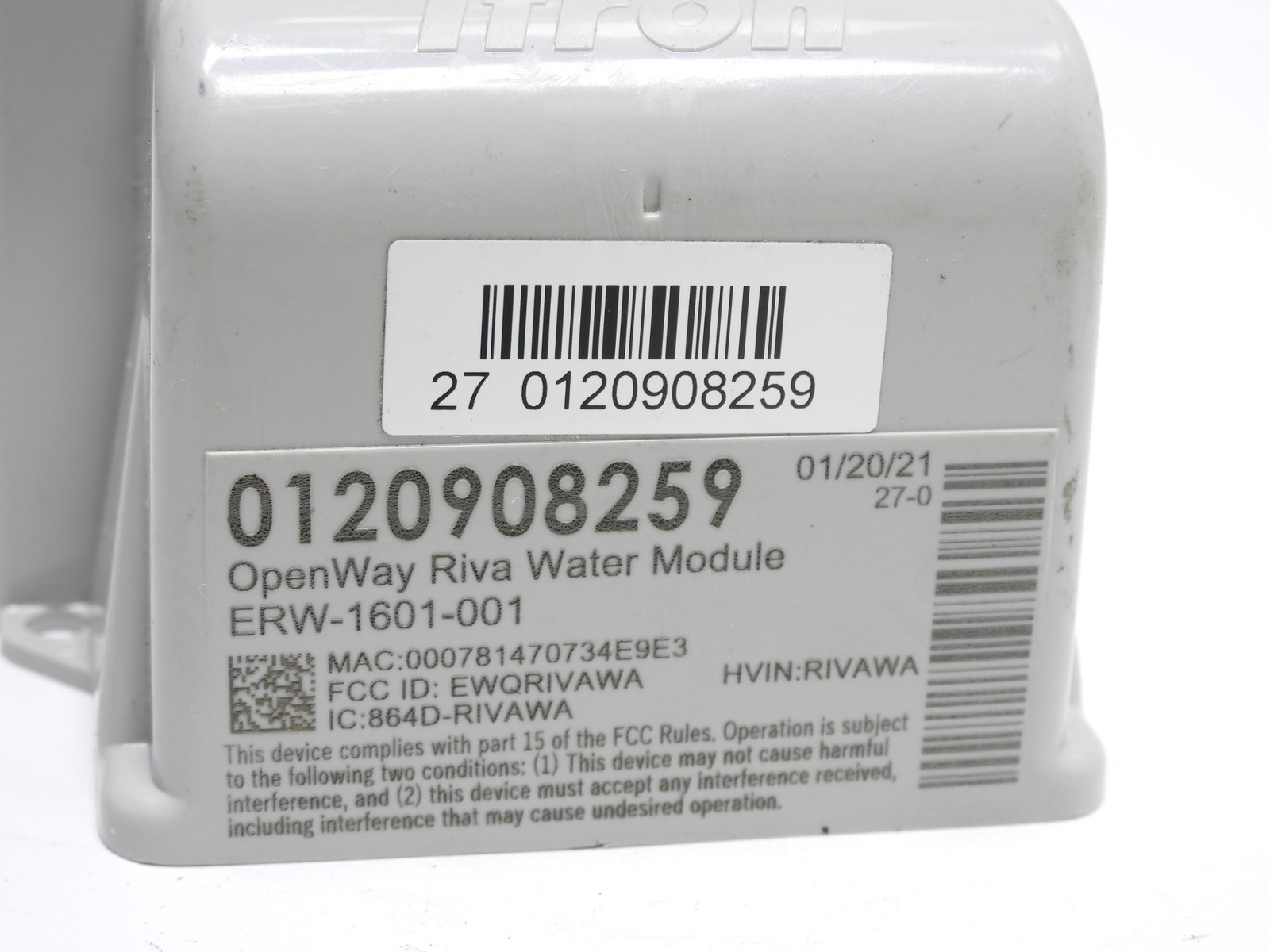 Itron OpenWay Riva Water Module ERW-1601 Meter Reading Transceiver Device