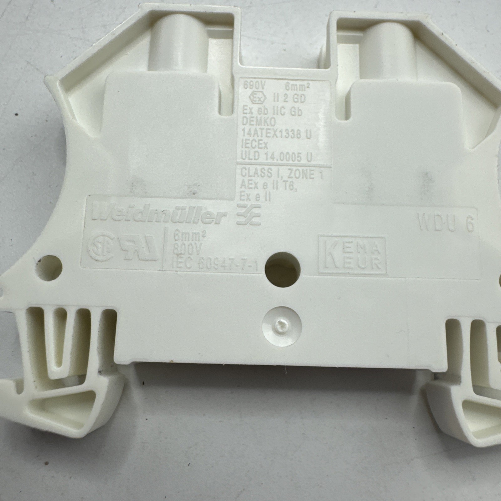 (Lot of 7) Weidmuller WDU 6 Terminal Blocks 8-26 Awg Feed Through 1020200000