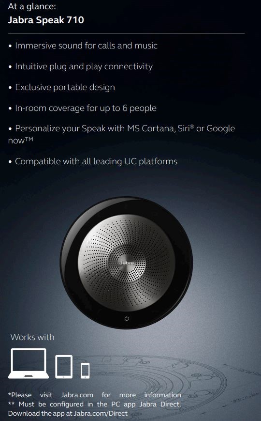 Jabra Speak 710 – Bluetooth Wireless Conference Speaker