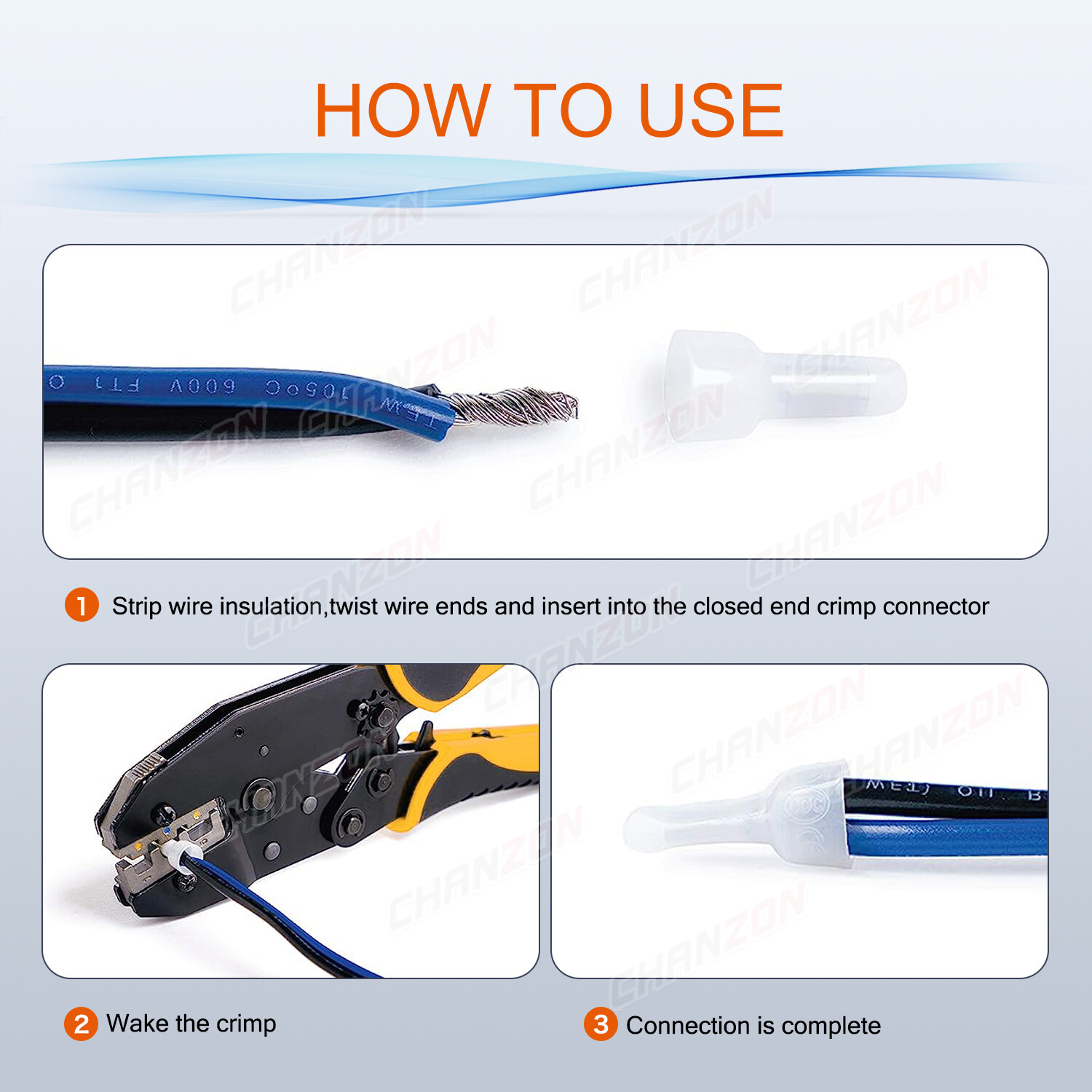 100PC CE1 CE2 CE5 Closed End Wire Crimp Cap Connector Insulated Terminal Kit