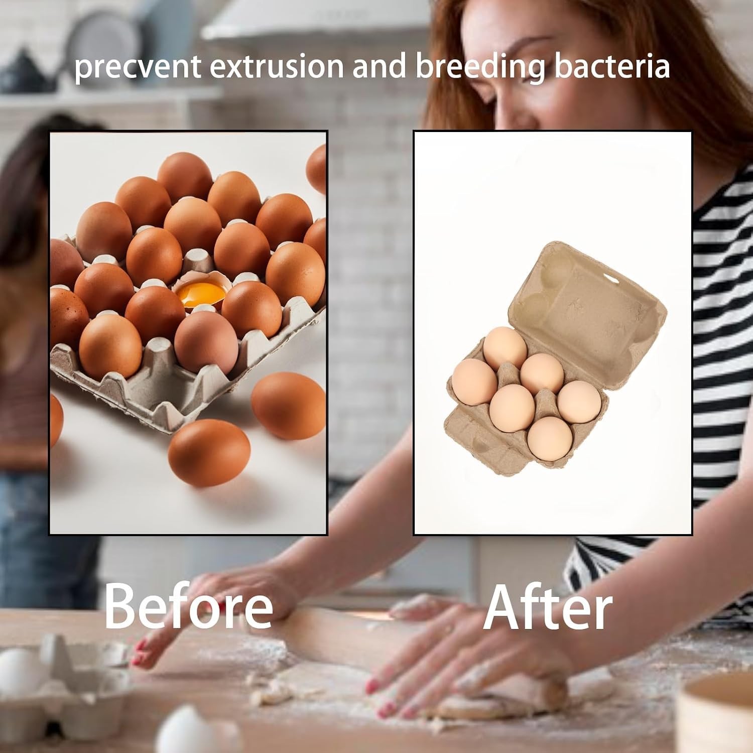 Egg Cartons Bulk 40 Pack Reusable Egg Storage 2×3 Style Biodegradable Durable