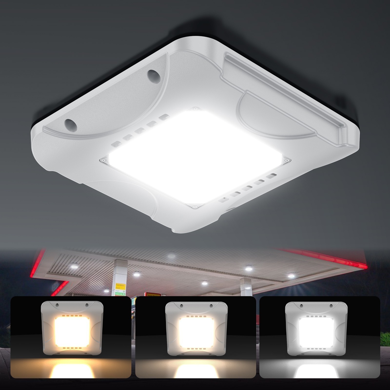 LED Canopy Light 150W TUNABLE CCT 3000K/4000K/5000K Gas Station Light 100-277VAC