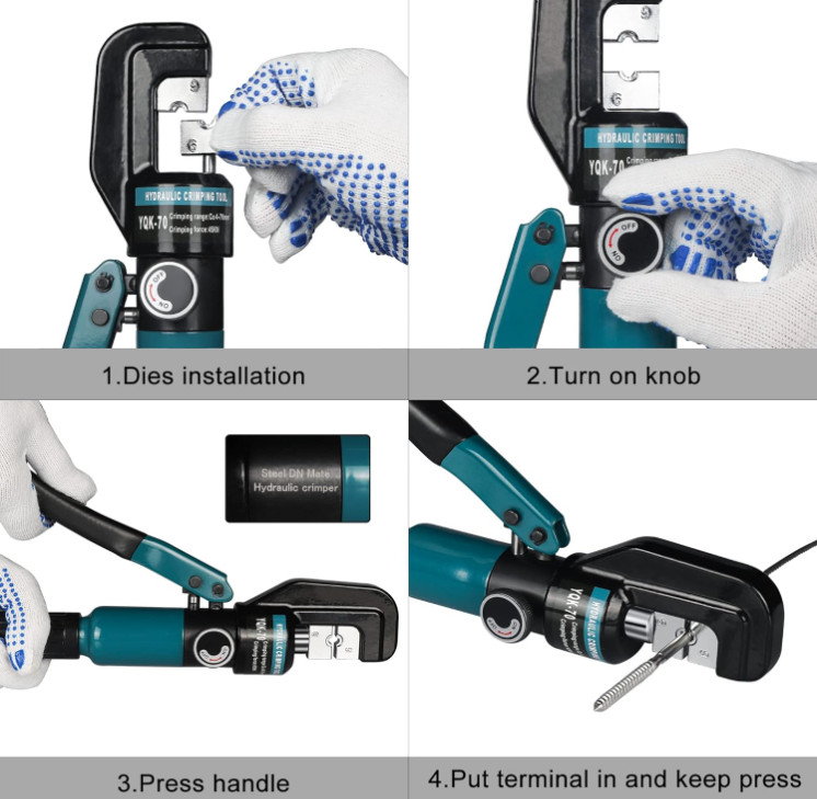 Crimpadora hidráulica con cortacables para acero inoxidable 1/8 a 3/16, Nuevo