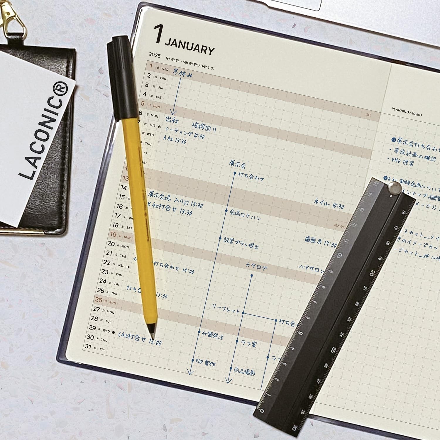 Laconic Planner 2026 A5 Monthly Pocket Olive LMLS09-240OL