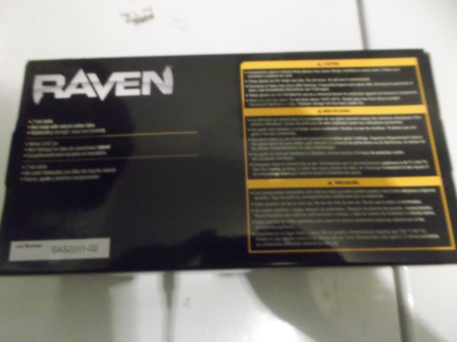 New Box of 100 SAS Safety Raven Black 7 MIL Nitrile Exam Gloves-Sz L-66518