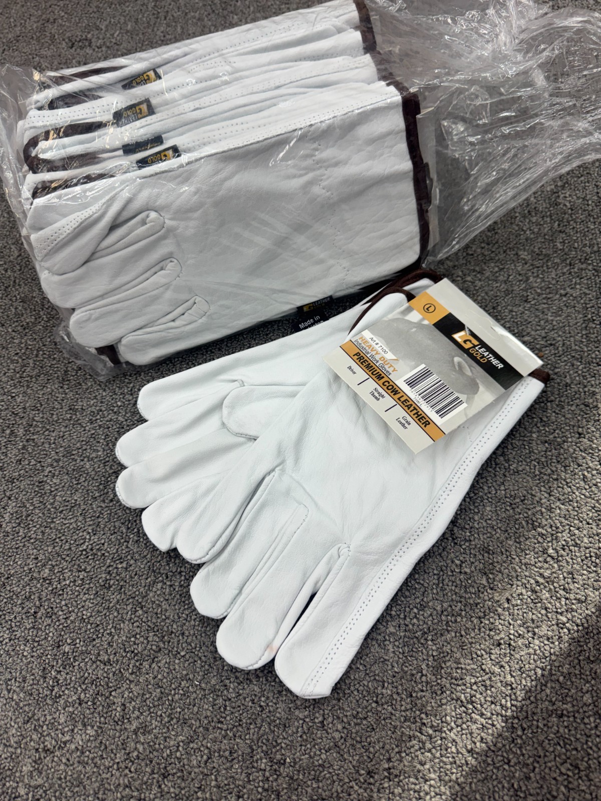 12 Pair Pack, Goat Skin Grain Leather Drivers, work safety gloves (PPE)