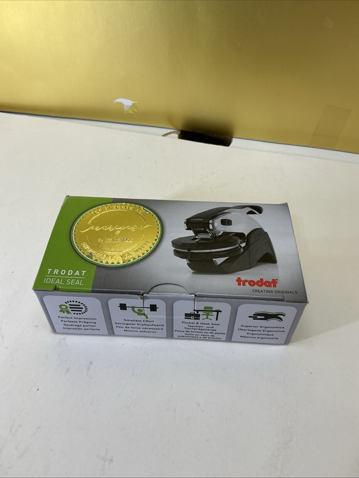 Trodat Ideal Seal Embossing Press Black 2in Handheld BRAND NEW Open Box