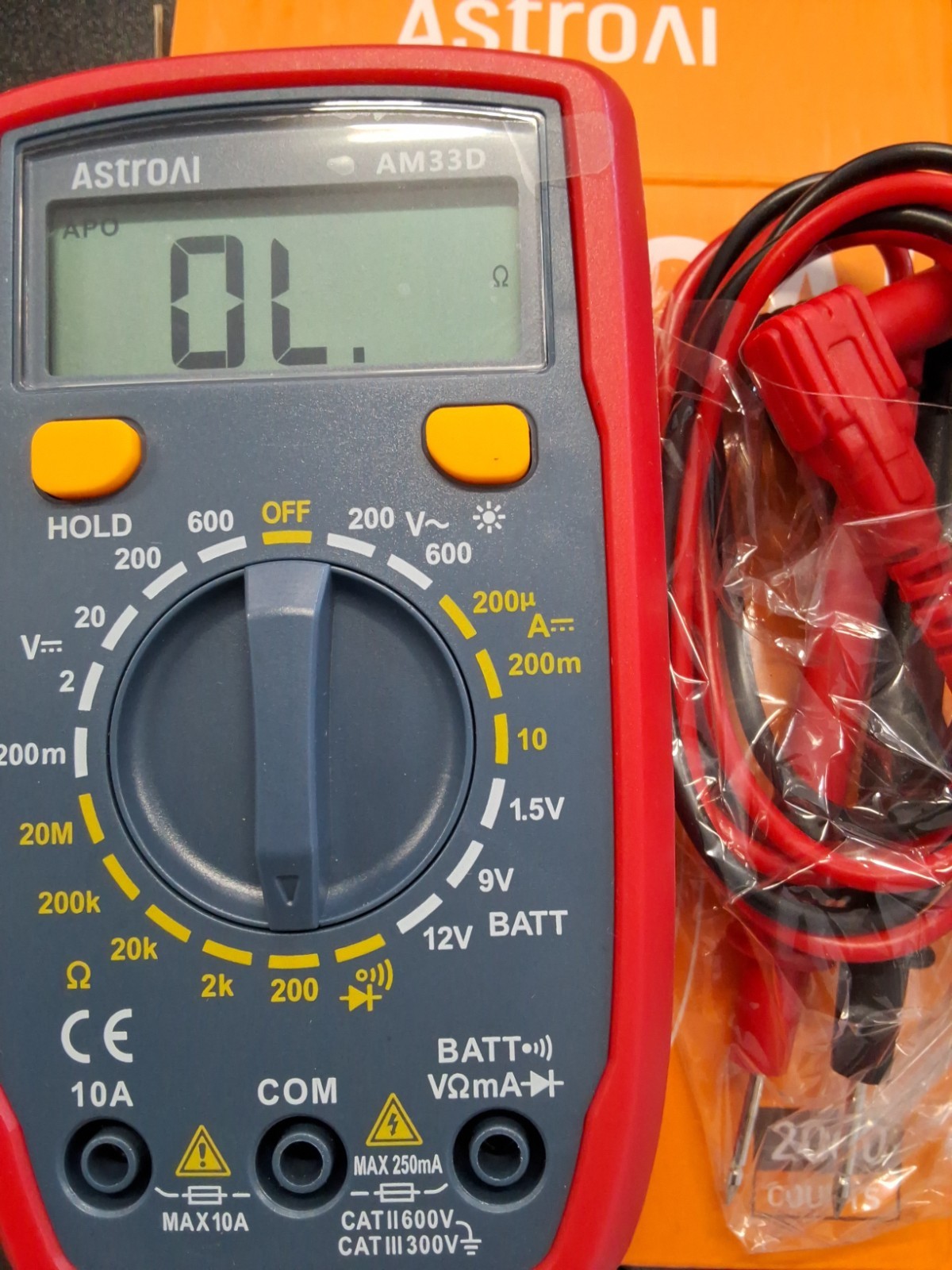 AstroAI Digital Multimeter Tester 2000 Counts with DC AC Voltmeter and Ohm Volt