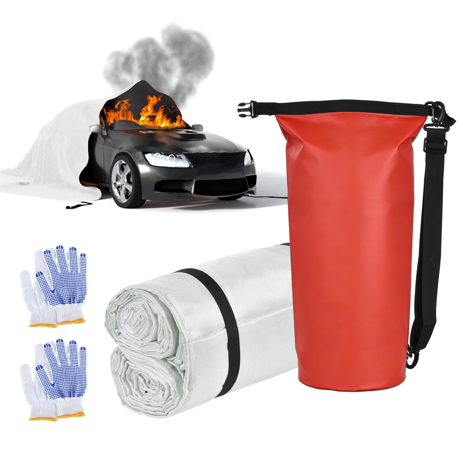 13x20FT Large Emergency Fire Blanket Fiberglass for Car EV Truck Vehicle White