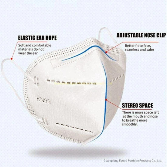 50 PCS KN95 Protective 5 Layers Face Mask Disposable Respirator BFE 95% PM2.5