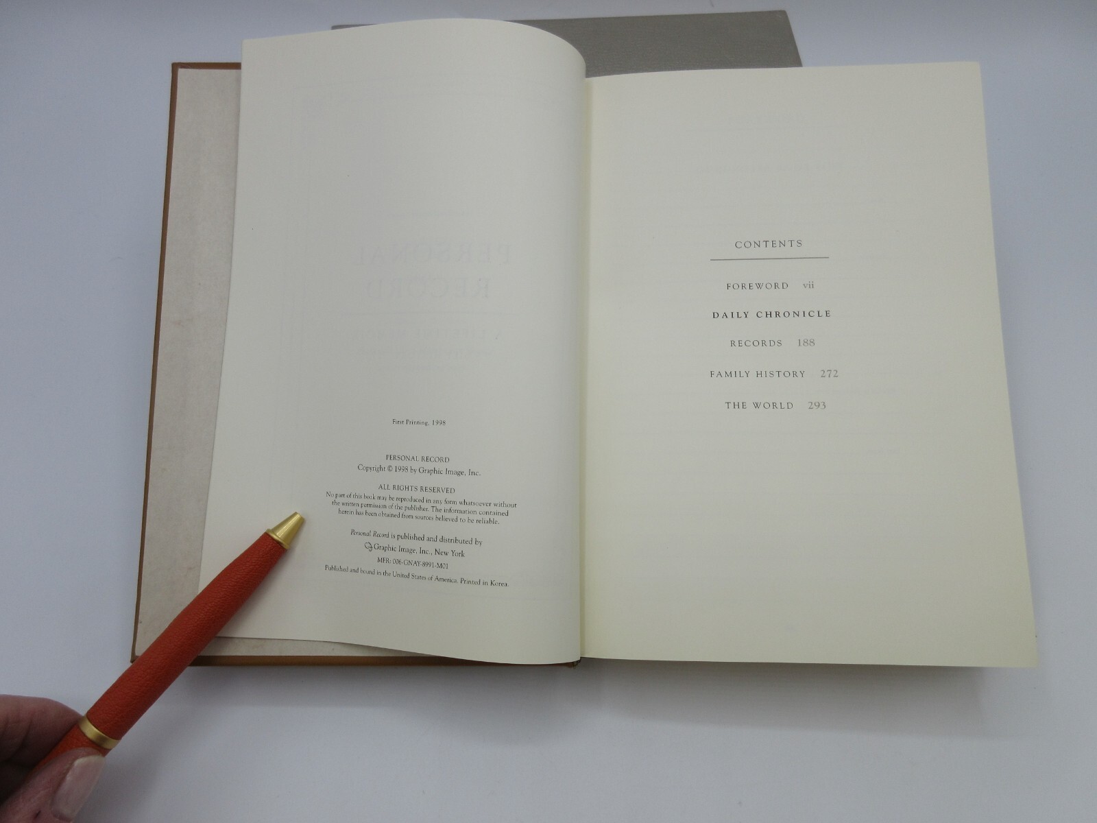 Personal Record: A Lifetime Memoir Heirloom Quality 8″ Leather Journal Levenger