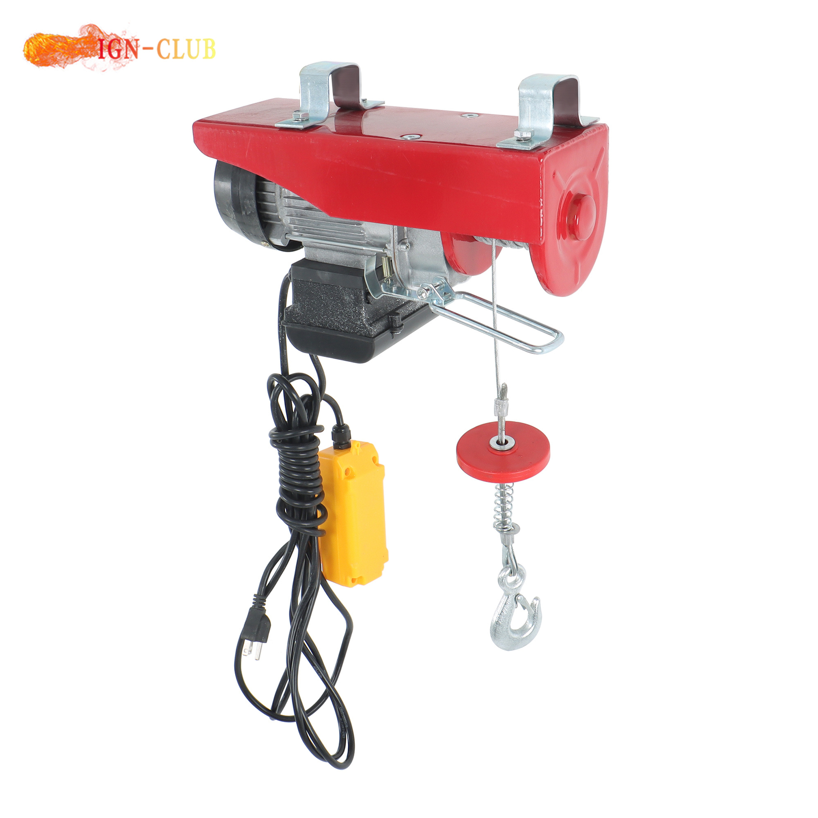 Industrial 110V Electric Winch 440LB Lifting Capacity 14FT Remote Garage Hoist