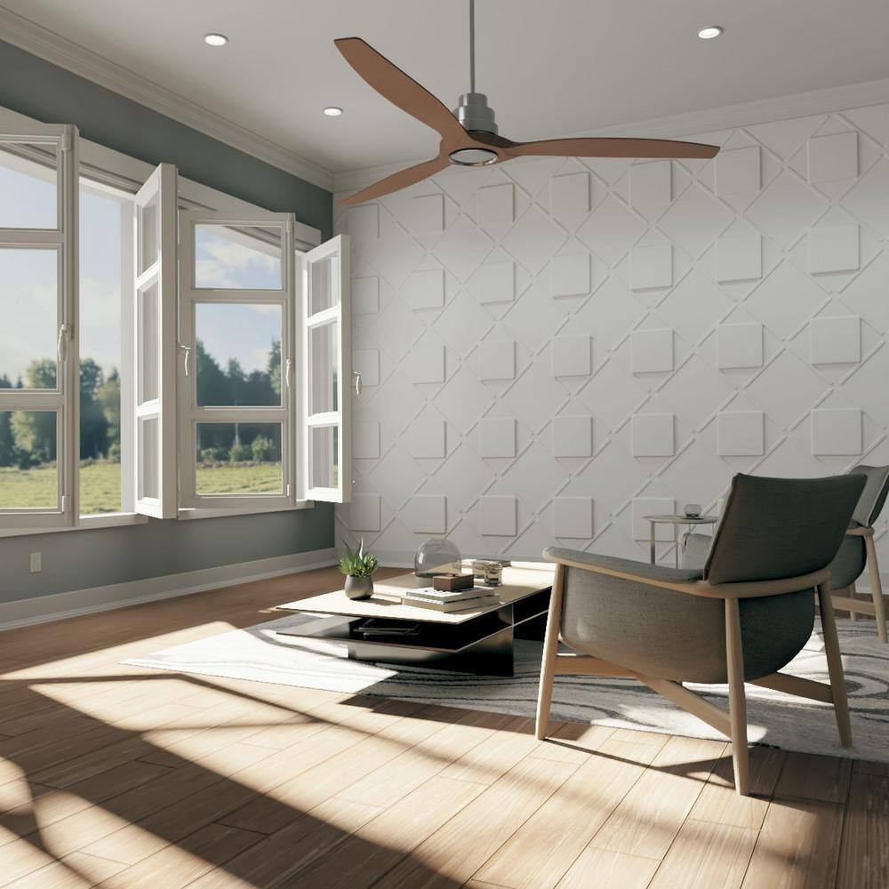 Aubrey White 5/8 In. X 1-3/5 Ft. X 1-3/5 Ft. White PVC Decorative Wall Paneling