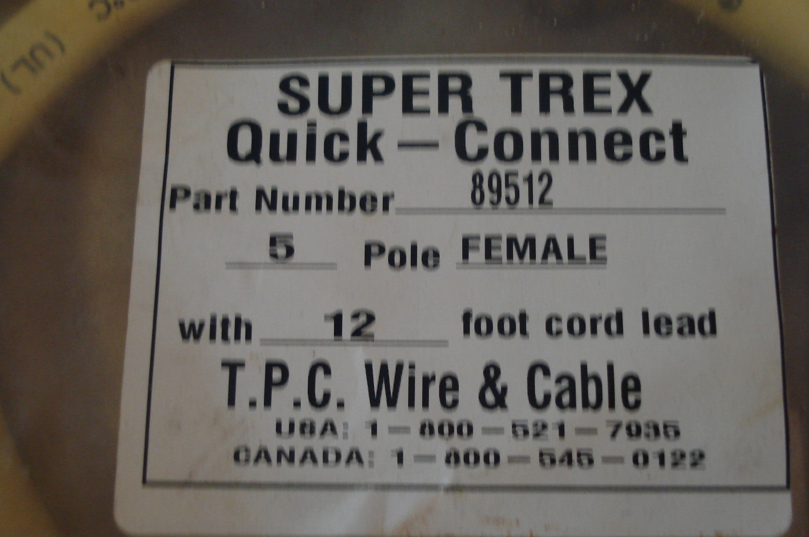 NEW TPC 89512 12′ SUPER TREX QUICK CONNECT