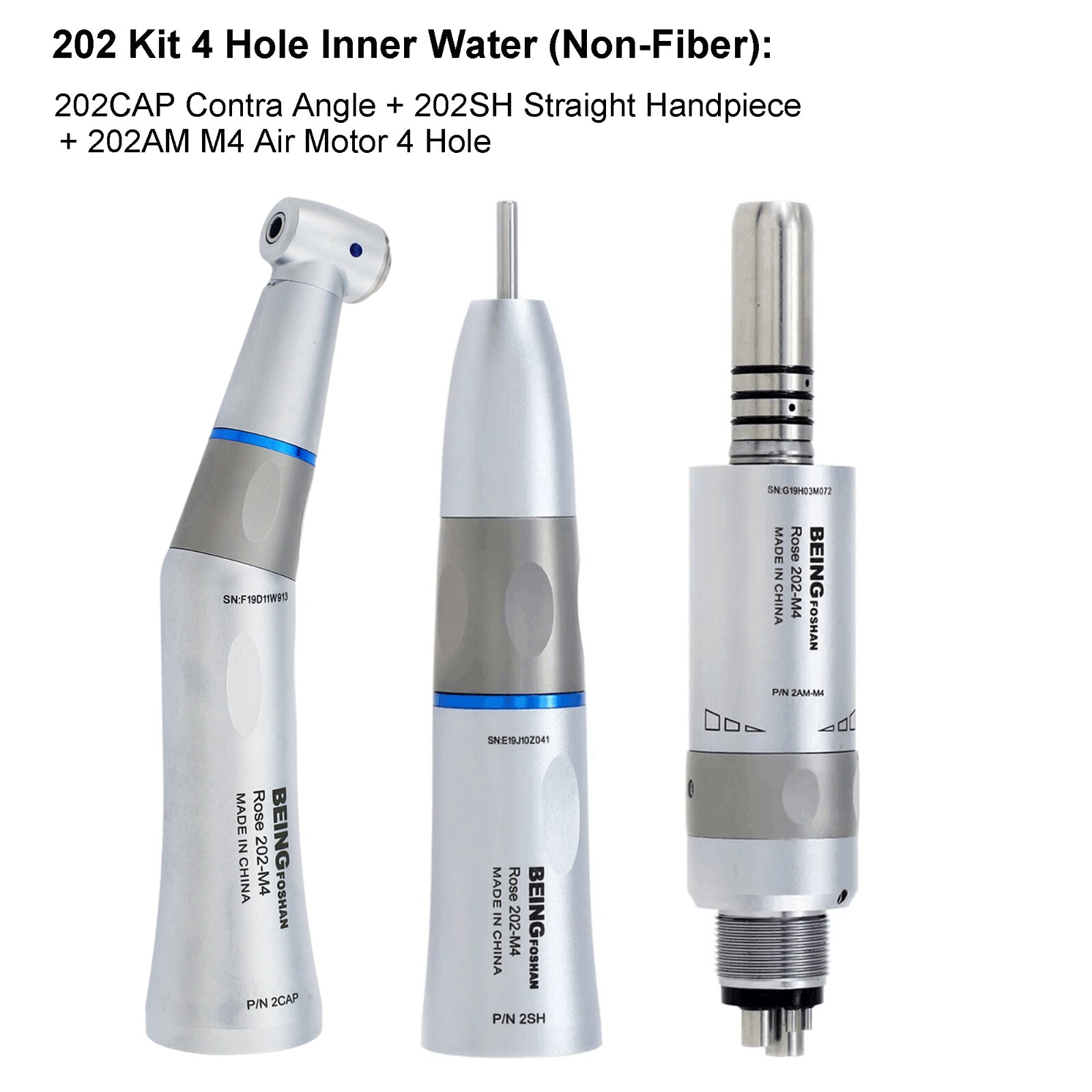 BEING Dental Air Motor 4 Hole Contra Angle Straight Handpiece Low Speed KAVO NSK