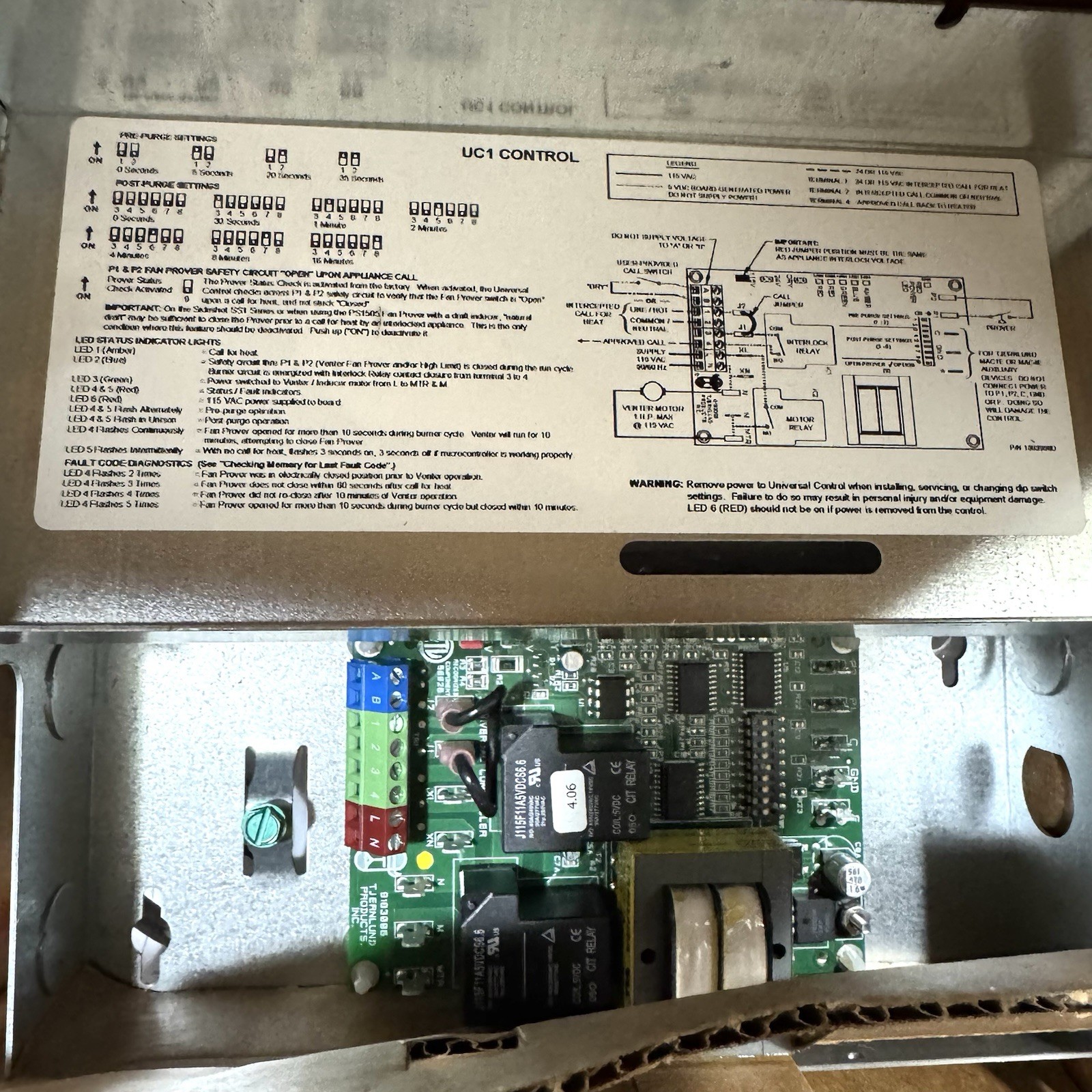 TJERNLUND PRODUCTS INC UC1 UNIVERSAL CONTROL 3/4 HP MAX