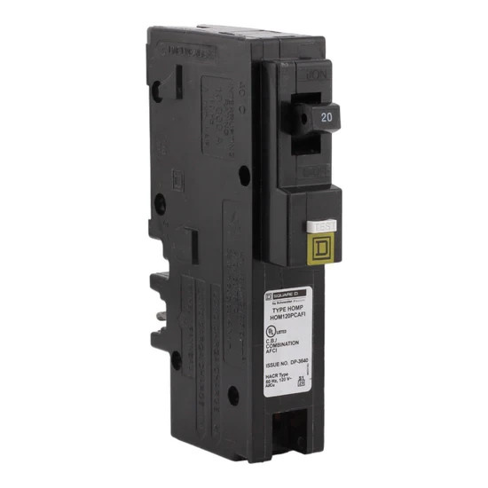 10 PACK Square D Homeline 1 Pole 20A 120VAC Mini Circuit Breaker – HOM120PCAFI