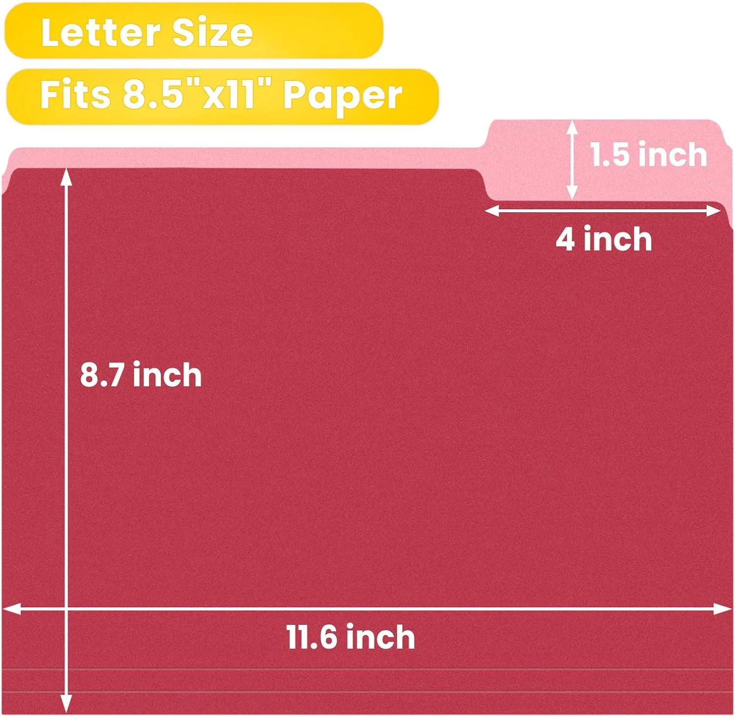 SUNEE File Folders, 30 Pack Manilla Folders 8.5 x 11, Colored File Folders Home
