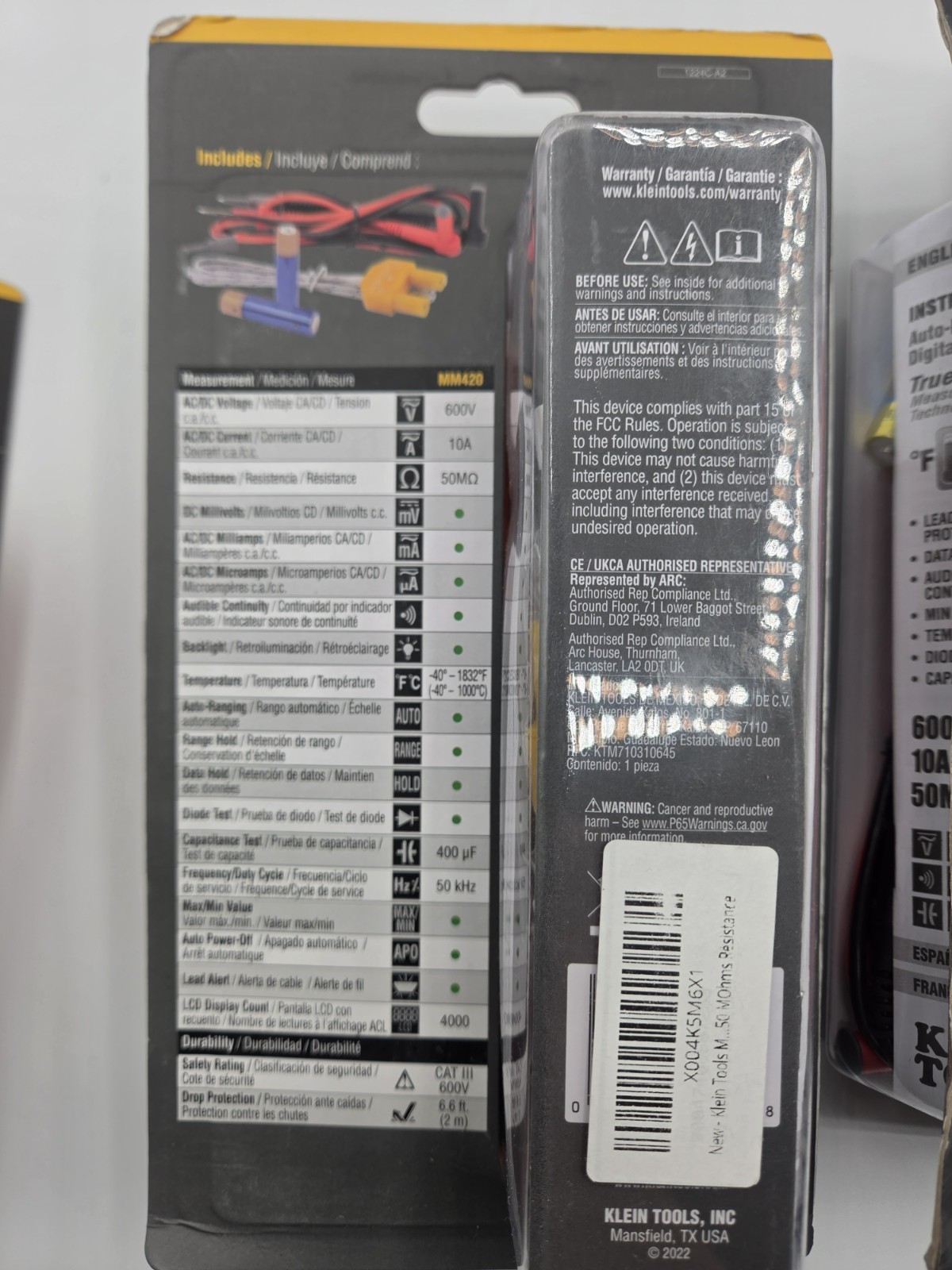Klein Tools MM420 True RMS Digital Multimeter Auto-Ranging w/Test Leads **NEW**