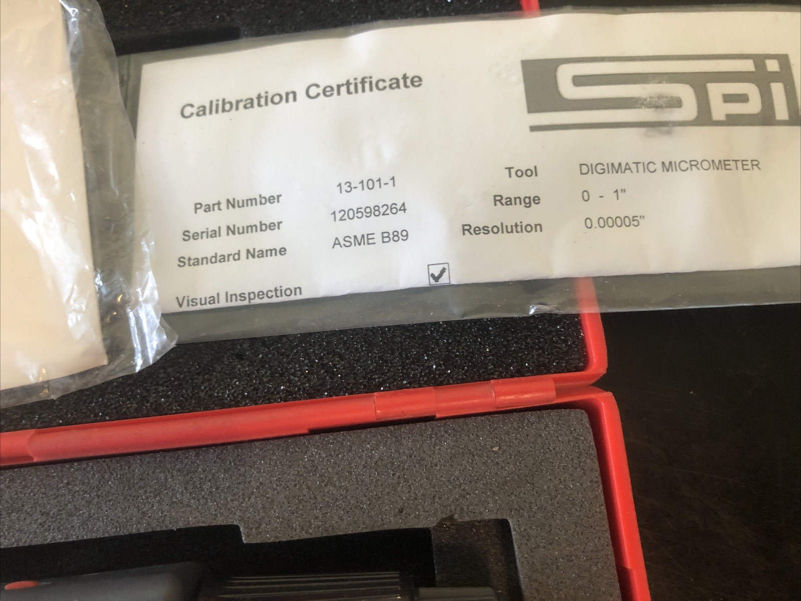 SPI 0-1” Digital Micrometer 13-101-1 IP54 Very Clean Condition case w/papers