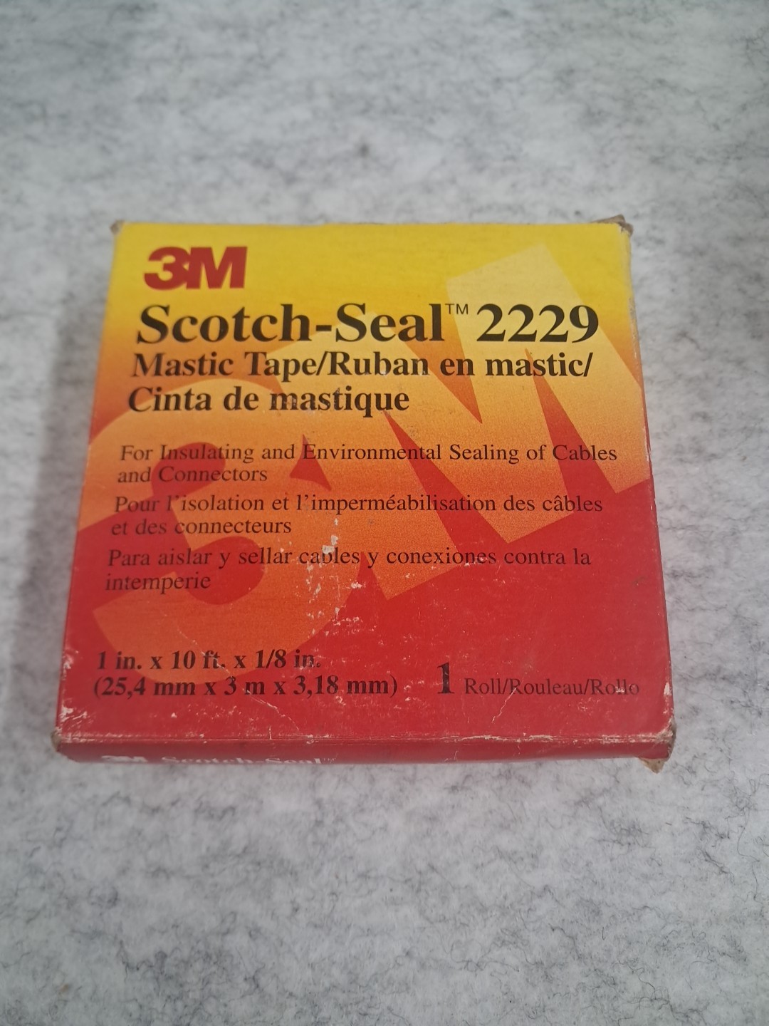 1 Roll 3M Scotch-Seal 2229 Black Insulating Tape Mastic Tape 1 in x 10 ft