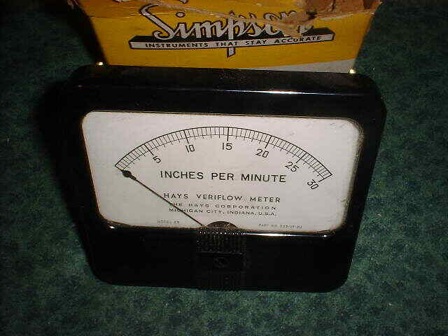 NEW SIMPSON Variflow 0-30 Inches/Min. METER (11129-TubAA)