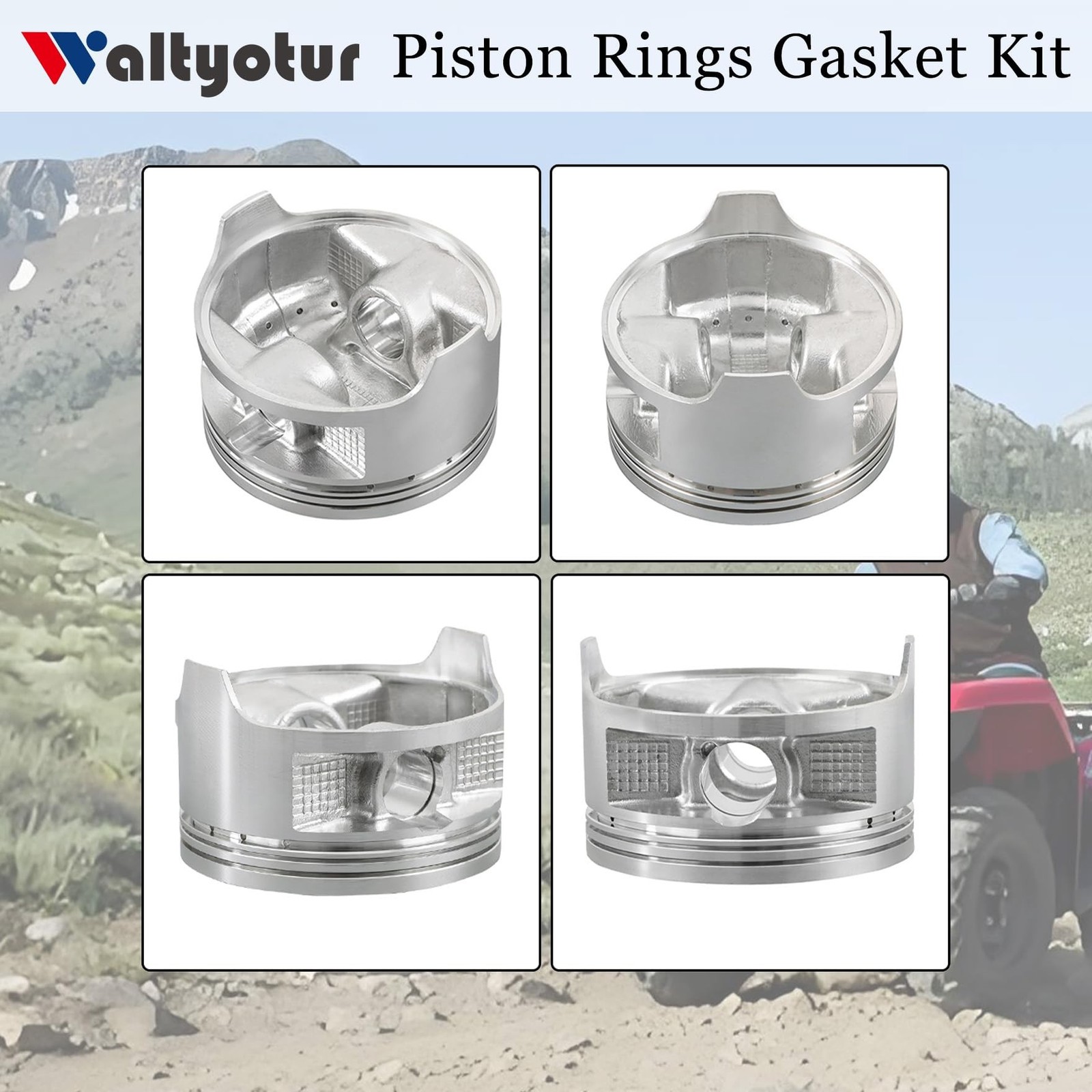 waltyotur Piston Rings Gasket Kit Replacement for 2007-2020 Honda Rancher 420…