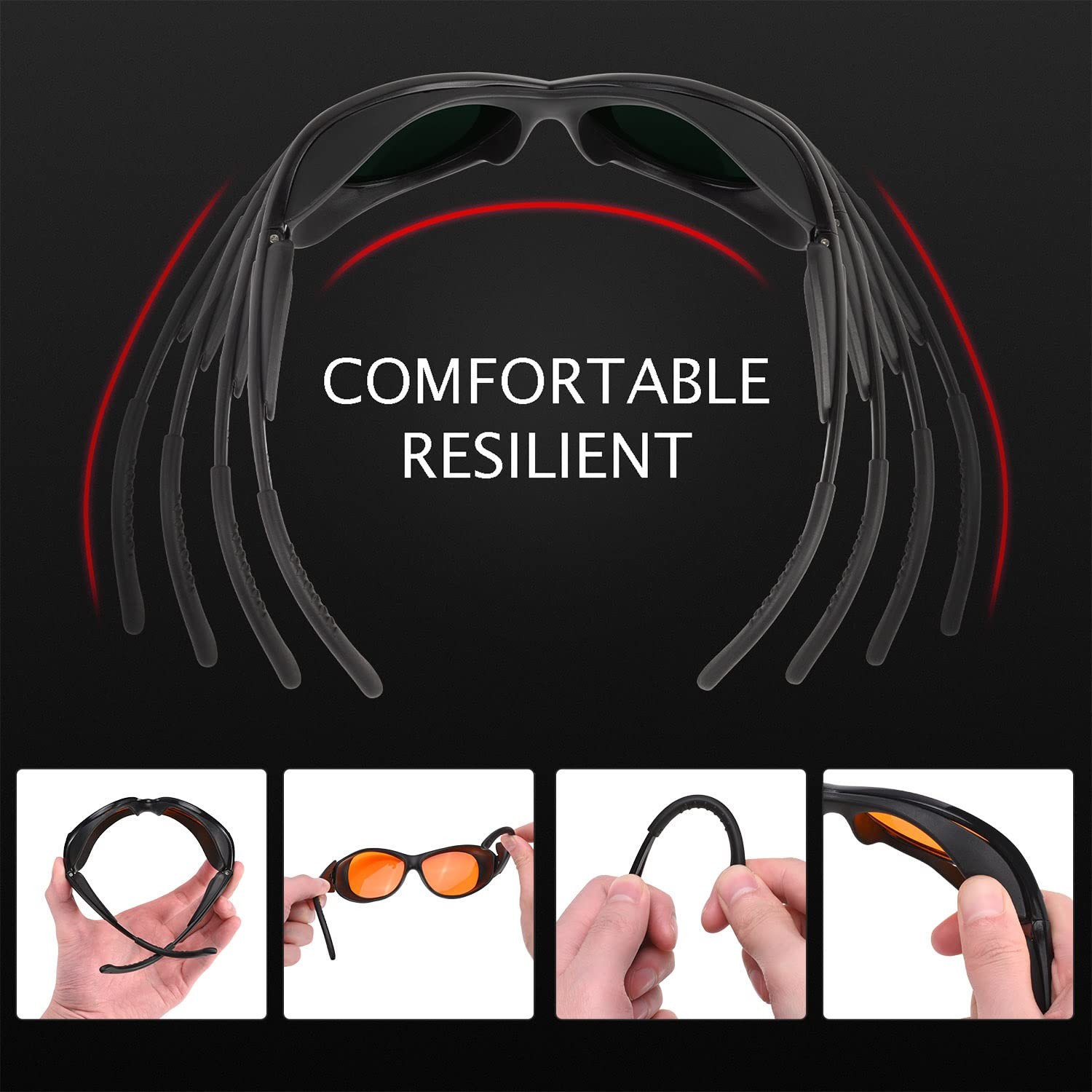 Professional UV Light Safety Glasses for 90nm-490nm One Size, Orange