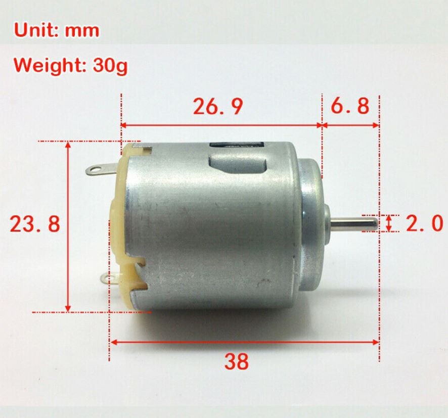 3 X MiniMicro 260 Motor DC 3V-6V 21800 RPM High Speed, 24mm Diam. DIY Toy Car