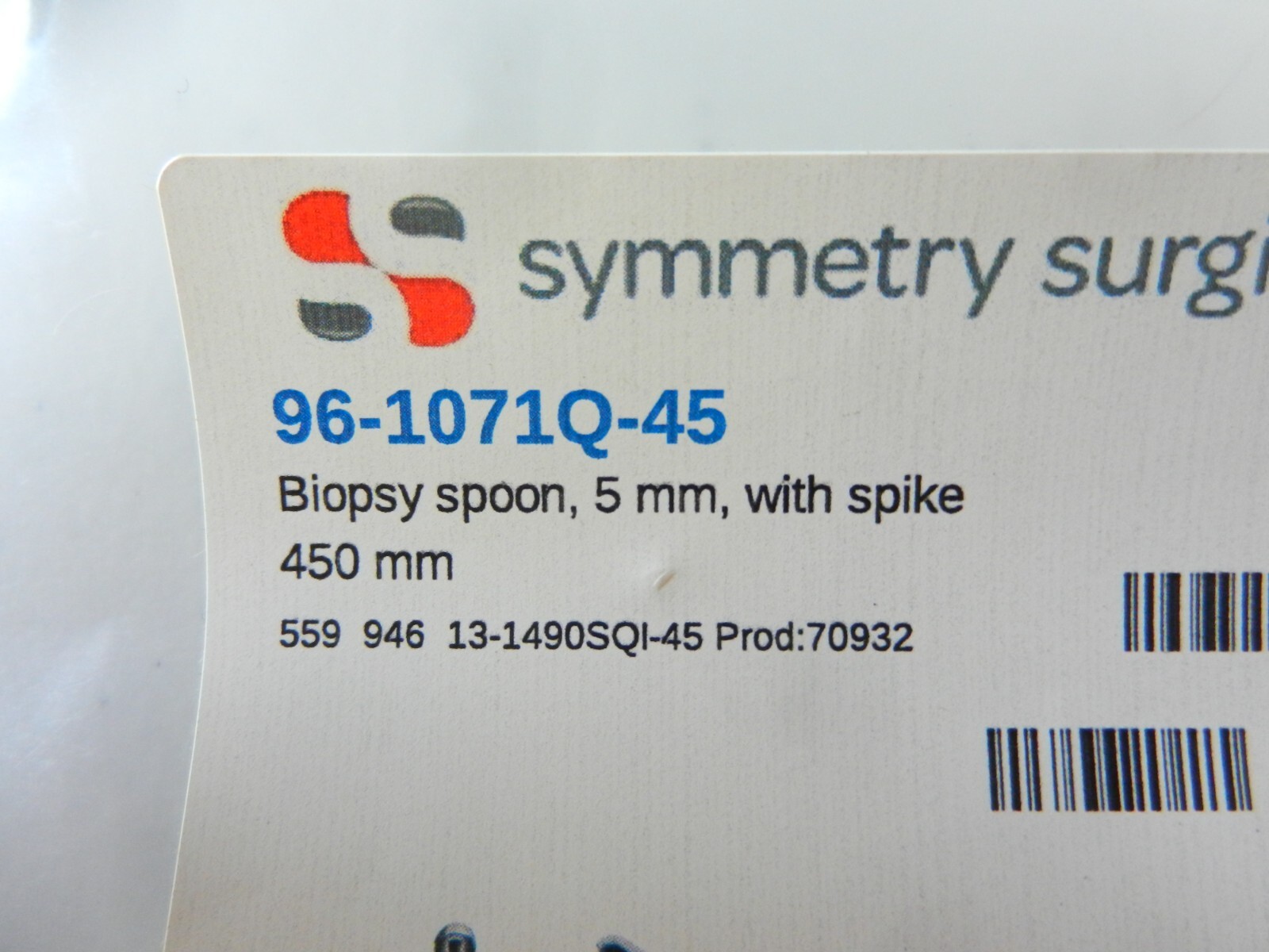 E1748 ***NEW*** Symmetry 5.0mm Laparoscopic Spoon with Spike Insert 96-1071Q-45