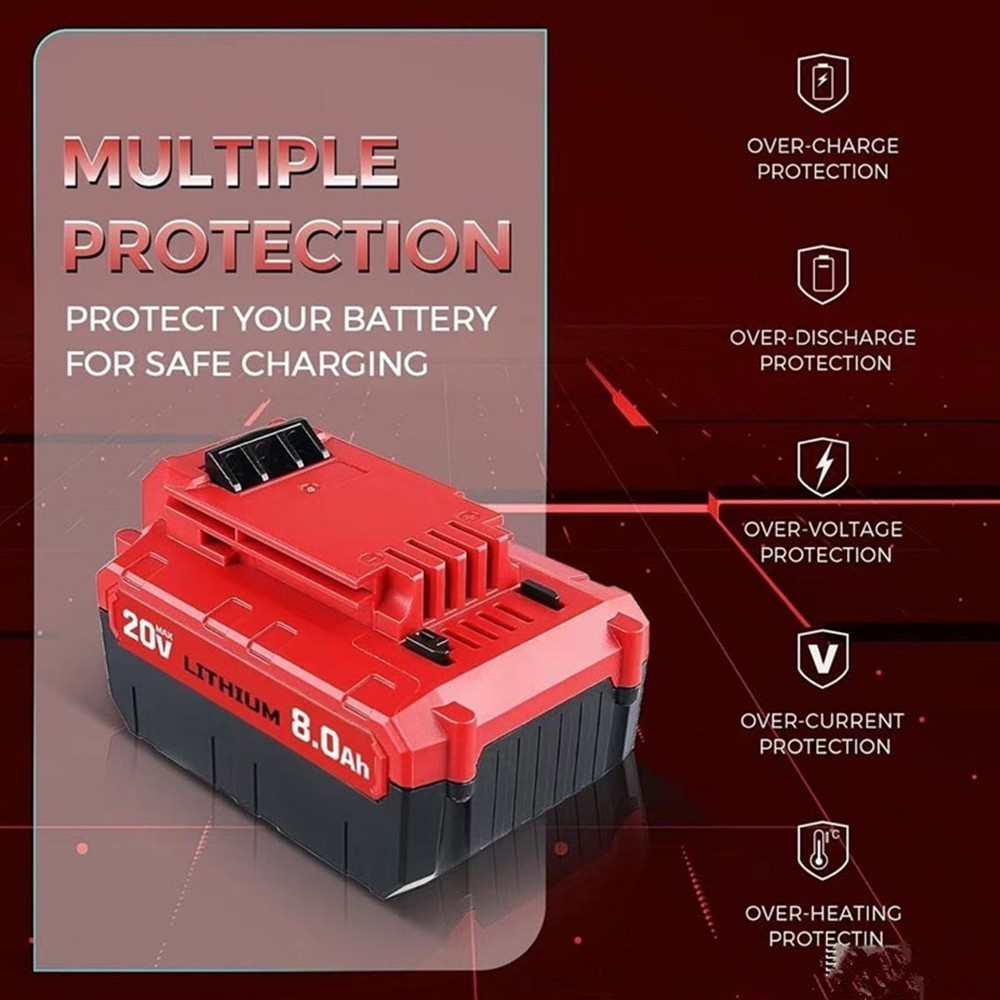 2PACK 20 Volt 8.0Ah Lithium-ion Battery for Porter Cable 20V MAX PCC685L PCC680L