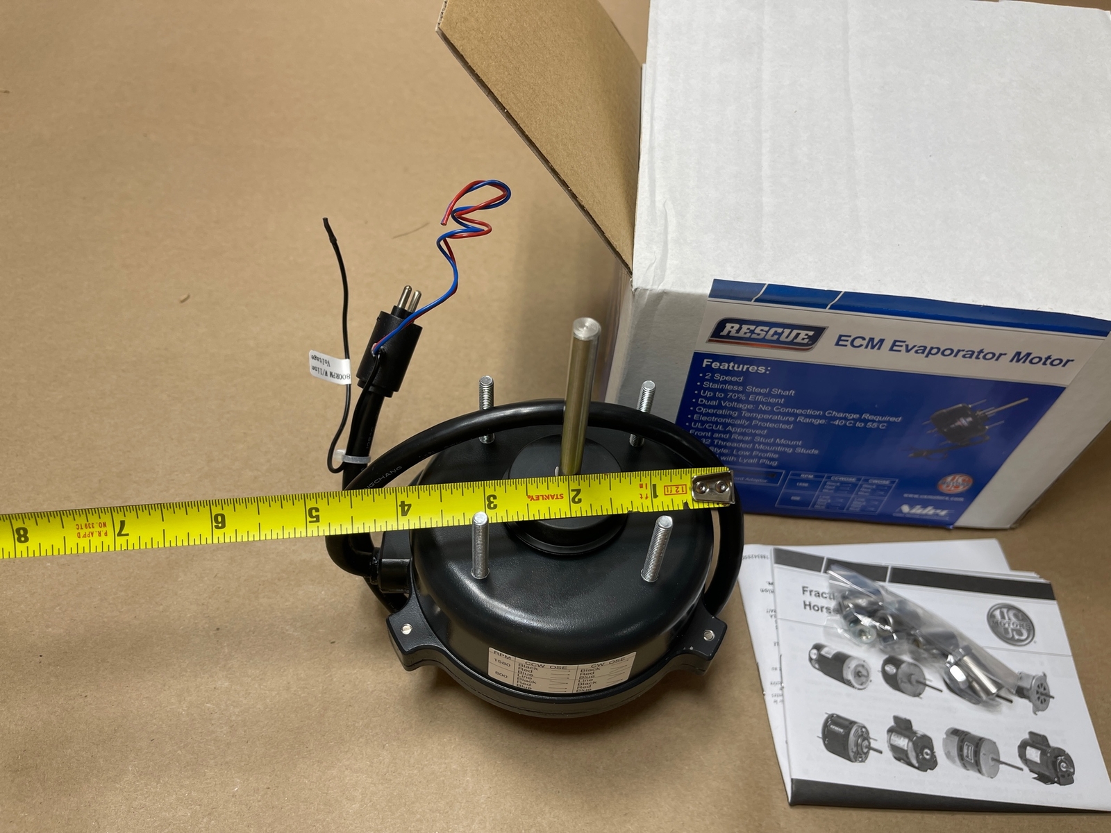 EC5408E ECM Evaporator Motor 30-50W 1/25-1/15HP, 115-230V, 1550/800RPM TEAO